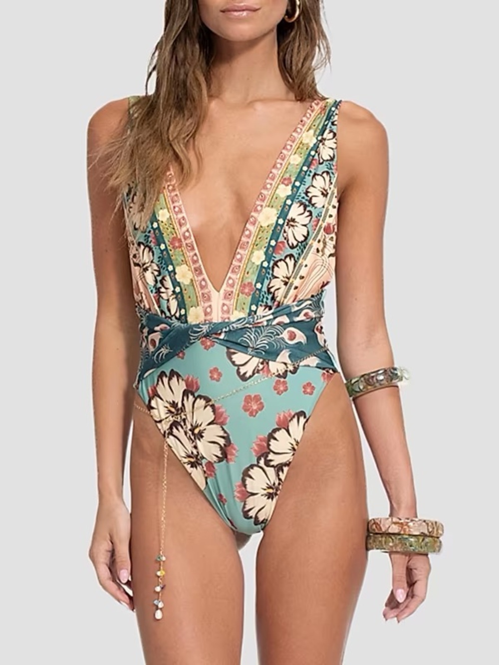 Agua Bendita Radical Sunrise Ellis Plume One-Piece Swimsuit Large B550